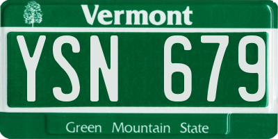 VT license plate YSN679