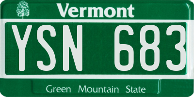 VT license plate YSN683