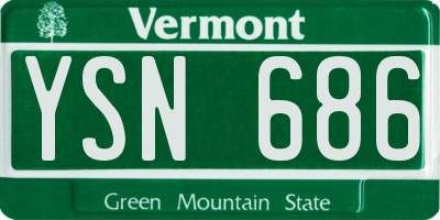 VT license plate YSN686