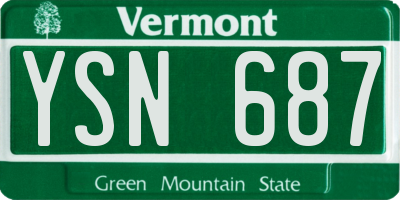 VT license plate YSN687