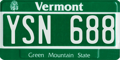 VT license plate YSN688