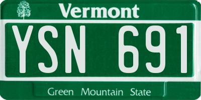 VT license plate YSN691