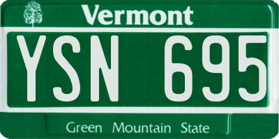 VT license plate YSN695