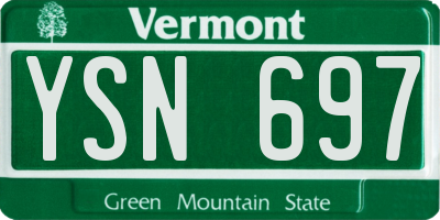 VT license plate YSN697