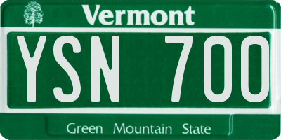 VT license plate YSN700