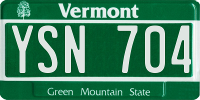VT license plate YSN704