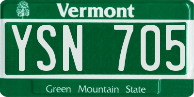 VT license plate YSN705