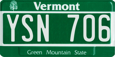 VT license plate YSN706