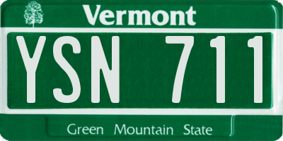 VT license plate YSN711