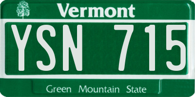 VT license plate YSN715