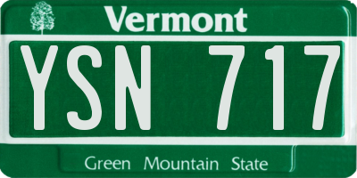 VT license plate YSN717