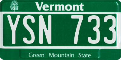 VT license plate YSN733