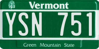 VT license plate YSN751