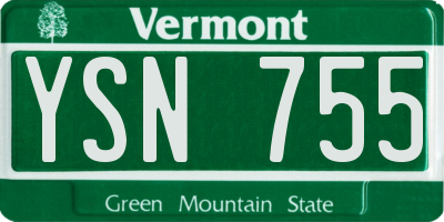 VT license plate YSN755