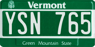 VT license plate YSN765