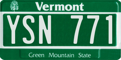 VT license plate YSN771