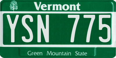VT license plate YSN775