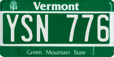 VT license plate YSN776