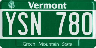 VT license plate YSN780