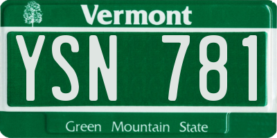 VT license plate YSN781