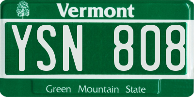 VT license plate YSN808