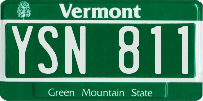 VT license plate YSN811