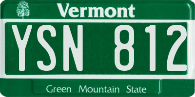 VT license plate YSN812