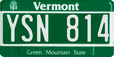 VT license plate YSN814
