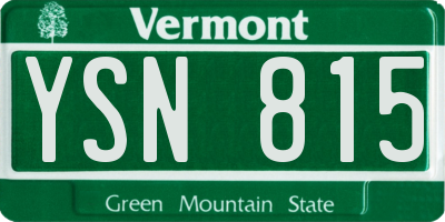 VT license plate YSN815