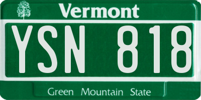 VT license plate YSN818
