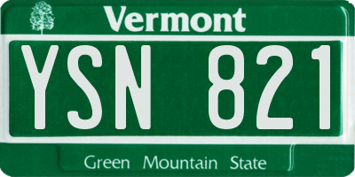 VT license plate YSN821