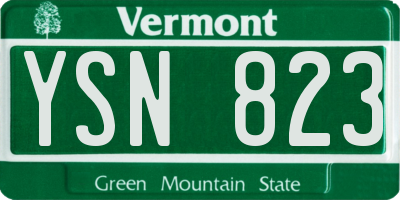 VT license plate YSN823