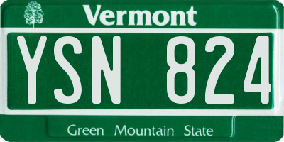VT license plate YSN824
