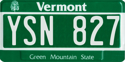 VT license plate YSN827