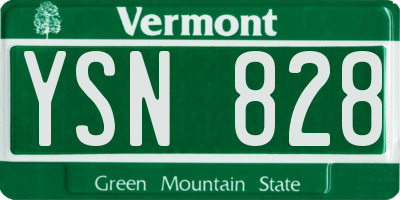 VT license plate YSN828