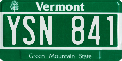 VT license plate YSN841