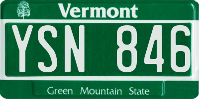 VT license plate YSN846