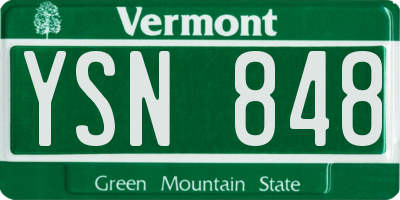 VT license plate YSN848