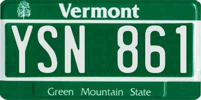 VT license plate YSN861
