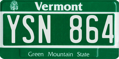 VT license plate YSN864