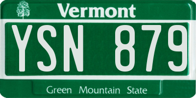 VT license plate YSN879