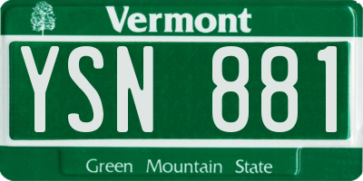 VT license plate YSN881