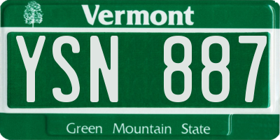 VT license plate YSN887