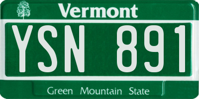 VT license plate YSN891