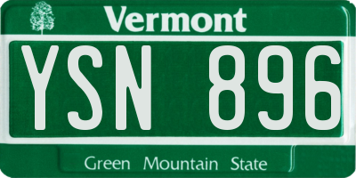 VT license plate YSN896