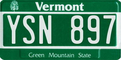 VT license plate YSN897