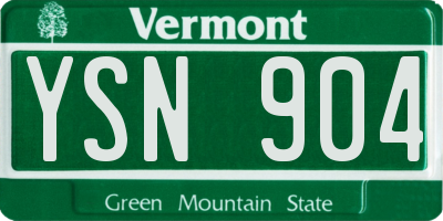 VT license plate YSN904