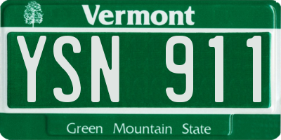VT license plate YSN911