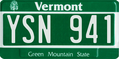 VT license plate YSN941