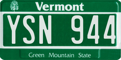 VT license plate YSN944